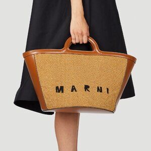 NEW MARNI Tropicalia Tote bag in brown